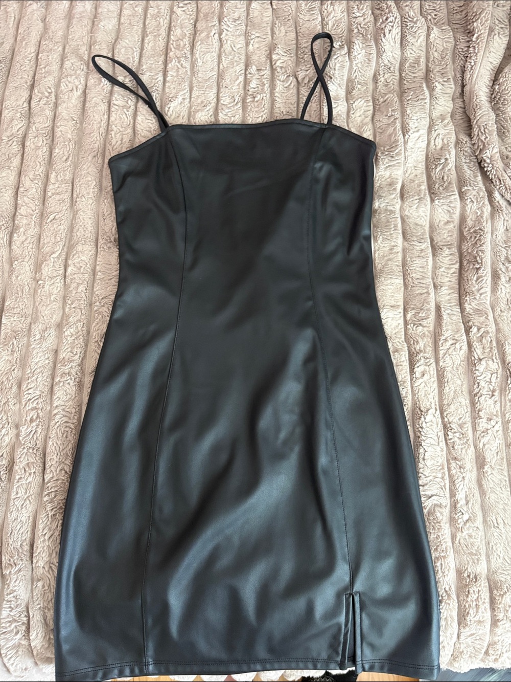 Black leather looking dress